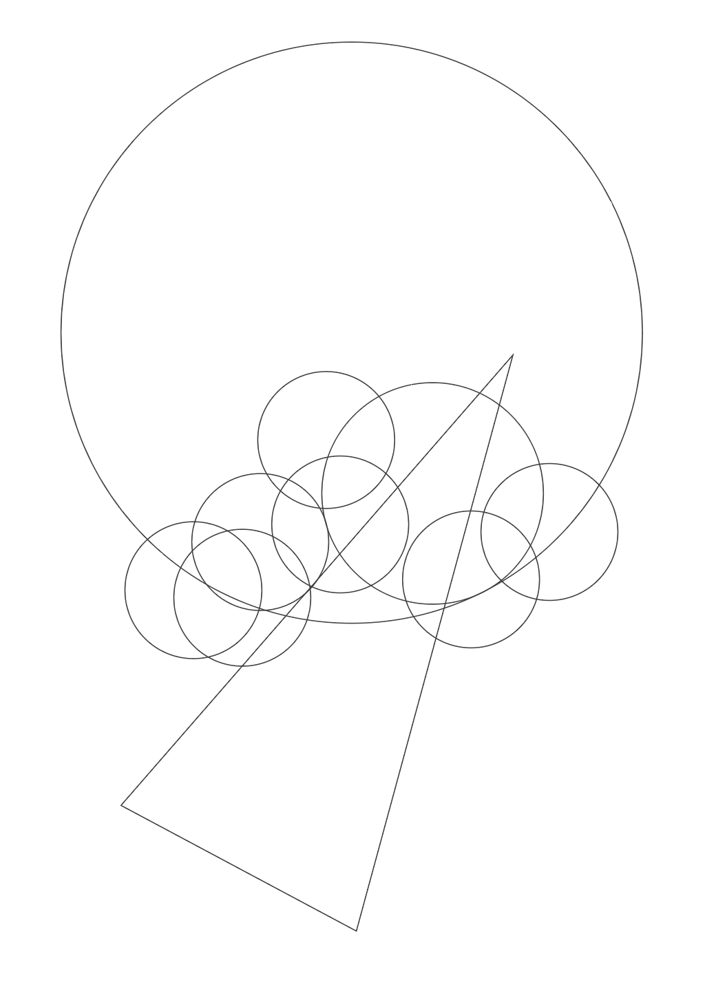 Fibonacci radii arranged