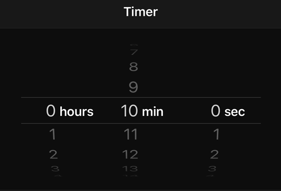 timer screen ios